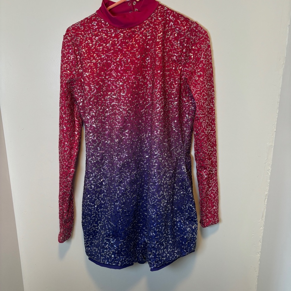 Weissman dance sequin ombre pink and purple costume size XL